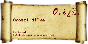 Oroszi Éva névjegykártya