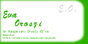 eva oroszi business card